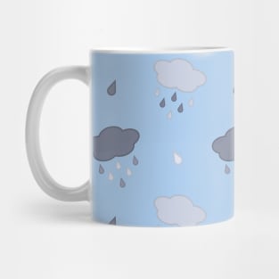 Rain Cloud Pattern in Light Blue Mug